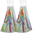 thumbnail image 1 of SKYSONIC Hanging Kitchen Towel 12 x 17 Inch Two Parrots Standing on A Branch Towel Set 2 Pieces of Dry Towels for Kitchen, Bathroom, Laundry Room Table, 1 of 7
