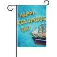 thumbnail image 1 of SKYSONIC Happy Columbus Day Double-Sided Printed Garden House Sports Flag-12x18(in)-Polyester Decorative Flags for Courtyard Garden Flowerpot, 1 of 6
