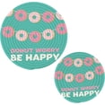 thumbnail image 1 of SKYSONIC Be Happy Pot Holders Trivets, 2 Pcs Heat Resistant Trivets,Inspirational Quote Cotton Thread Weave Mats for Hot Pads Pans Pot Bowl Teapot for Kitchen Decor, 1 of 7