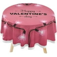 thumbnail image 1 of SKYSONIC Happy Valentine's Day Round Tablecloth 60inch Indoor Wrinkle Free, Red Heart Circular Lace Table Cover Washable for Kitchen Dining Decor, 1 of 7