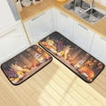 thumbnail image 1 of SKYSONIC Harvest Fall Thanksgiving Kitchen Rugs 2 Pieces, Pumpkin Corn Rustic Wooden Floor Mat Room Area Rug Washable Carpet Perfect for Living Room Bedroom Entryway, 1 of 7