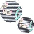 thumbnail image 1 of SKYSONIC Hello Summer Strip Pot Holders Trivets, 2 Pcs Heat Resistant Trivets,Beach Slipper Cotton Thread Weave Mats for Hot Pads Pans Pot Bowl Teapot for Kitchen Decor, 1 of 7