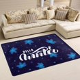 thumbnail image 1 of SKYSONIC Hello Winter Non-Slip Area Rug, Blue Maple Leaf Floor Carpet Comfort Floor Mats Decor for Indoor Front Porch Living Room Bedroom Kitchen, 36"x24", 1 of 5