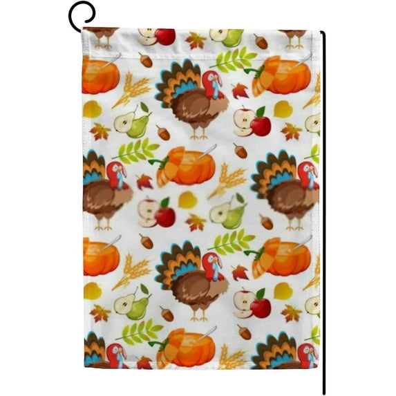 SKYSONIC Holiday Thanksgiving Turkey Double Side Print Garden House Sports Flag 28x40 in Polyester Decorative Flag Banner for Outside House Flowerpot