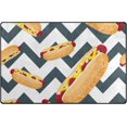 thumbnail image 1 of SKYSONIC Hotdog Pattern Area Rug Pad - 31 x 20 inch - 100% Light Weight Polyester Fabric for Living - Bedroom, 1 of 6