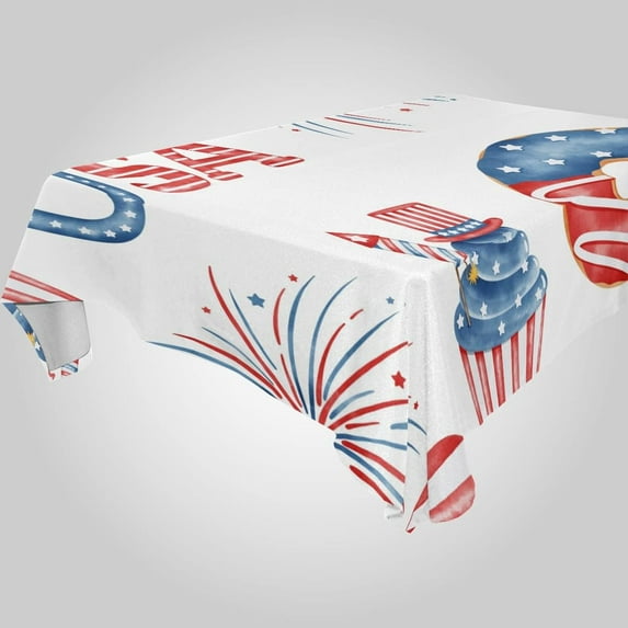 SKYSONIC Independence Day Rectangle Tablecloth Spill-Proof Polyester Table Cloth Table Cover for Kitchen Dining Picnic Holiday Party Decoration,60x120 Inch