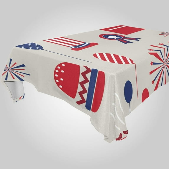 SKYSONIC Independence Day Rectangle Tablecloth Spill-Proof Polyester Table Cloth Table Cover for Kitchen Dining Picnic Holiday Party Decoration,60x120 Inch