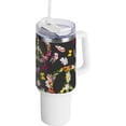 thumbnail image 1 of SKYSONIC Insulated Tumblers with Lids and Straws Handles 40oz Water Bottle Peace Sign Floral Butterfly Feather Travel Mug Reusable Stainless Steel Thermos Vacuum, 1 of 7