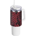 thumbnail image 1 of SKYSONIC Insulated Tumblers with Lids and Straws Handles 40oz Water Bottle Red Black Snake Skin Print Travel Mug Reusable Stainless Steel Thermos Vacuum, 1 of 7