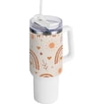 thumbnail image 1 of SKYSONIC Insulated Tumblers with Lids and Straws Handles 40oz Water Bottle Cute Boho Rainbow Travel Mug Reusable Stainless Steel Thermos Vacuum, 1 of 7