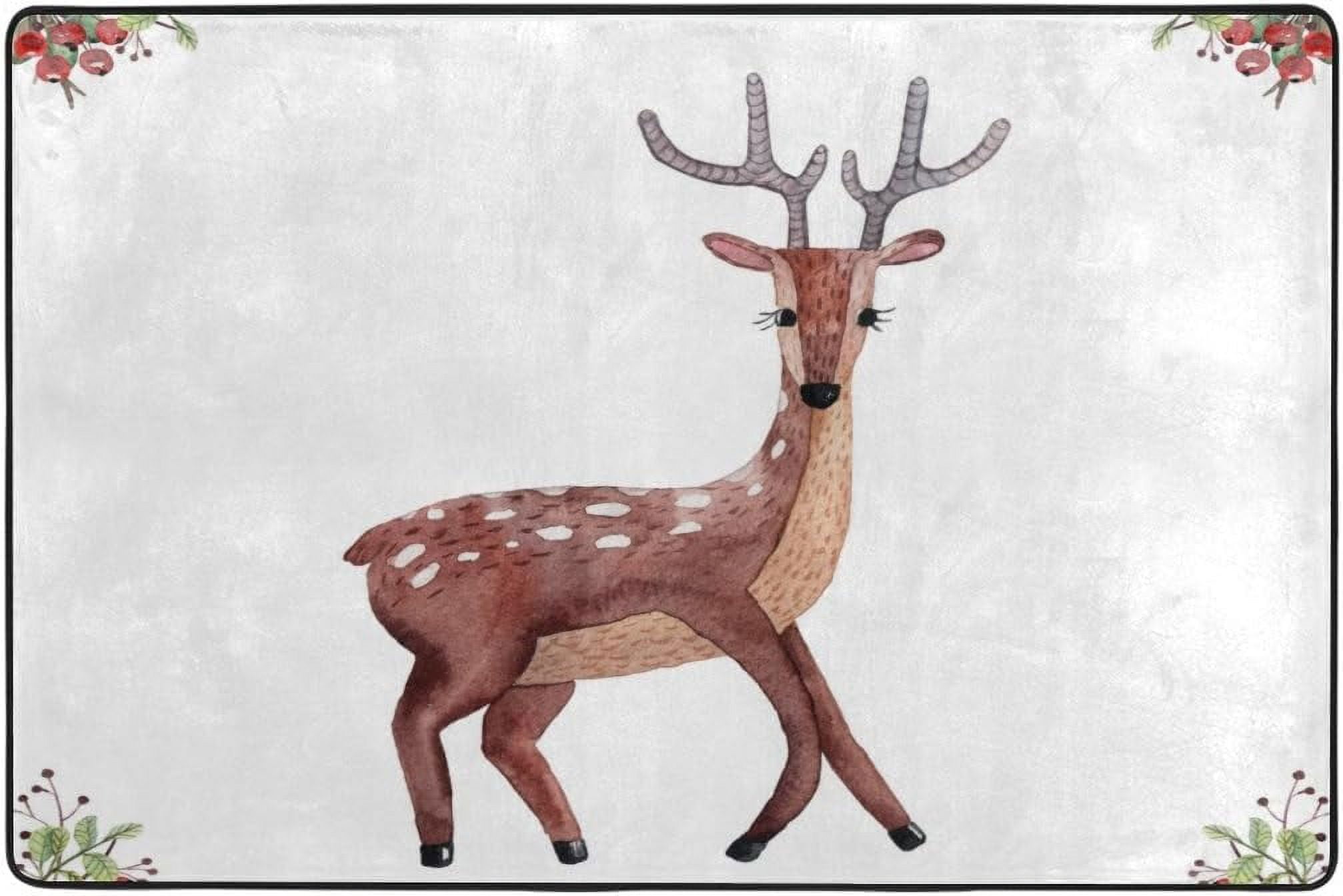 SKYSONIC Isolated Deer Area Rug Pad 24x36 Inch 100% Light Weight ...
