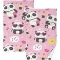 thumbnail image 1 of SKYSONIC Kawaii Panda Pink Hand Towels Set of 2, Cotton Bath Towel for Drying Face Hands Body ,Absorbent Lightweight Towels for Bathroom Ktichen Travel Gym, 16"x28", 1 of 7