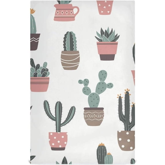 SKYSONIC Kitchen Dish & Tea Towel Cactus Succulent Reusable Cloths for Cooking and Drying Dishes for Home Kitchen Cleaning, 28x18in-6 PCS