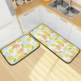 thumbnail image 1 of SKYSONIC Lemon Fruits Plaid Kitchen Mats and Rugs, Leaves Seeds Kitchen Floor Runner Bathroom Carpet Doormat Washable Rug, Perfect for Living Room Bedroom Entryway,19.7"x27.6" + 19.7"x47.2", 1 of 7