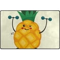thumbnail image 1 of SKYSONIC Lightweight Carpet Mats Area Soft Rugs Floor Mat Doormat Decoration for Rooms Entrance 31 x 20 inches Cute Pineapple Doing Exercises with Dumbbells, 1 of 6