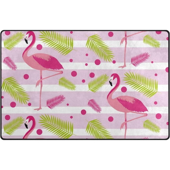 SKYSONIC Lightweight Carpet Mats Area Soft Rugs Floor Mat Doormat Decoration for Rooms Entrance 31 x 20 inches Lovely Pink Flamingos