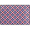 thumbnail image 1 of SKYSONIC Lightweight Carpet Mats Area Soft Rugs Floor Mat Doormat Decoration for Rooms Entrance 36x24 inches Red Blue Hearts Stars Pattern, 1 of 6