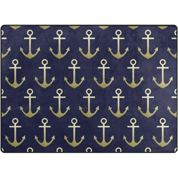 SKYSONIC Lightweight Carpet Mats Area Soft Rugs Floor Mat Rug Home Decoration for Kids Room Living Room 63 x 48 inches Anchors On Dark