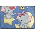 thumbnail image 1 of SKYSONIC Lightweight Non Slip Carpet Mats Area Soft Rugs Floor Mat Rug Decoration for Kids Room Living Room 60 x 39 inches Lovers Elephant, 1 of 6