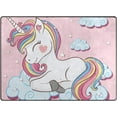 thumbnail image 1 of SKYSONIC Lightweight Soft Area Rugs Beautiful Unicorn On Clouds Floor Mat for Kids Playing Room Hardwood Floor Living Room 63x48 inch Nursery Rugs, 1 of 6