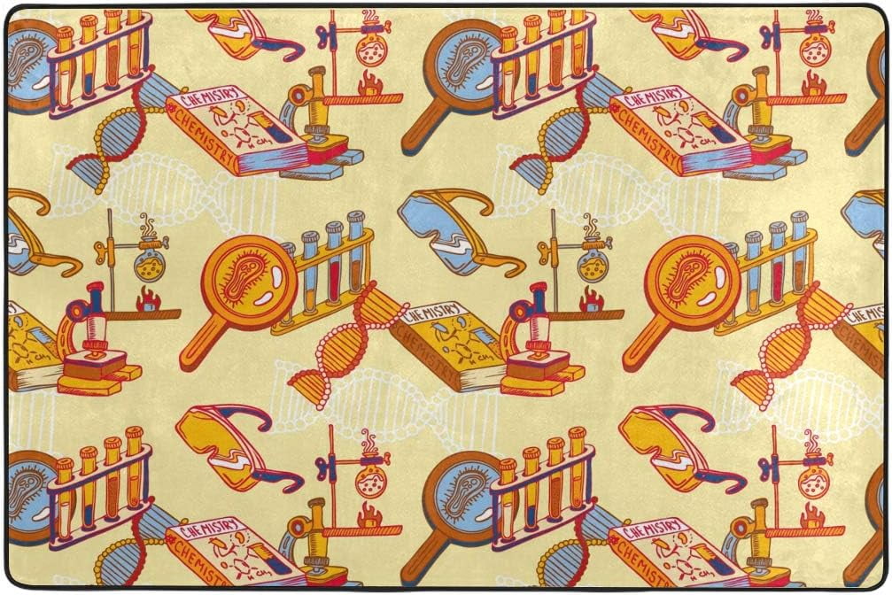 SKYSONIC Lightweight Soft Area Rugs Chemistry Lab Pattern Floor Mat for ...