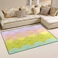 thumbnail image 1 of SKYSONIC Lightweight Soft Area Rugs Colorful Mermaid Scales Floor Mat for Kids Playing Room Hardwood Floor Living Room Nursery Rugs, 60x39 in, 1 of 5