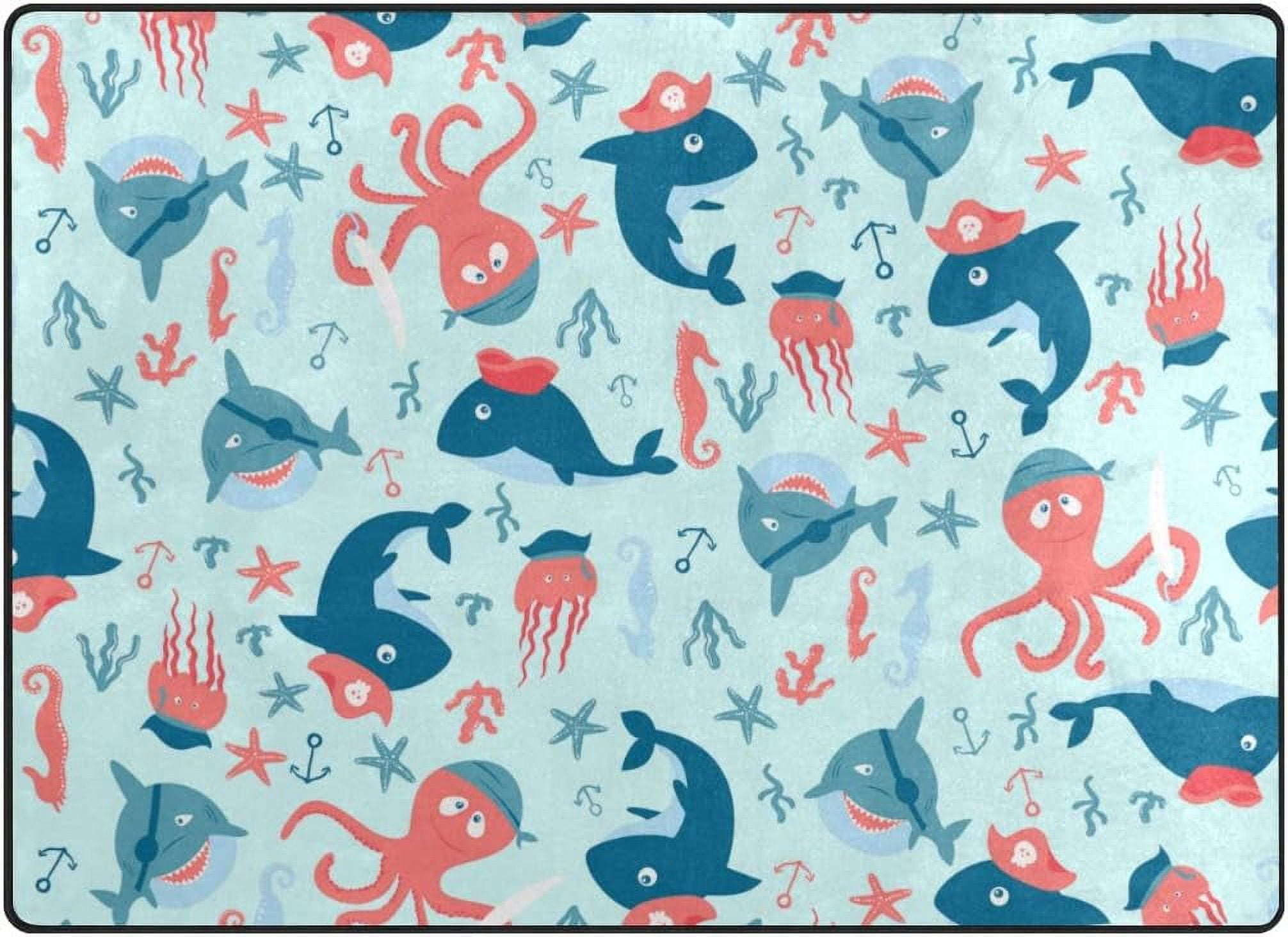 Blue Snakeskin Floor Mat