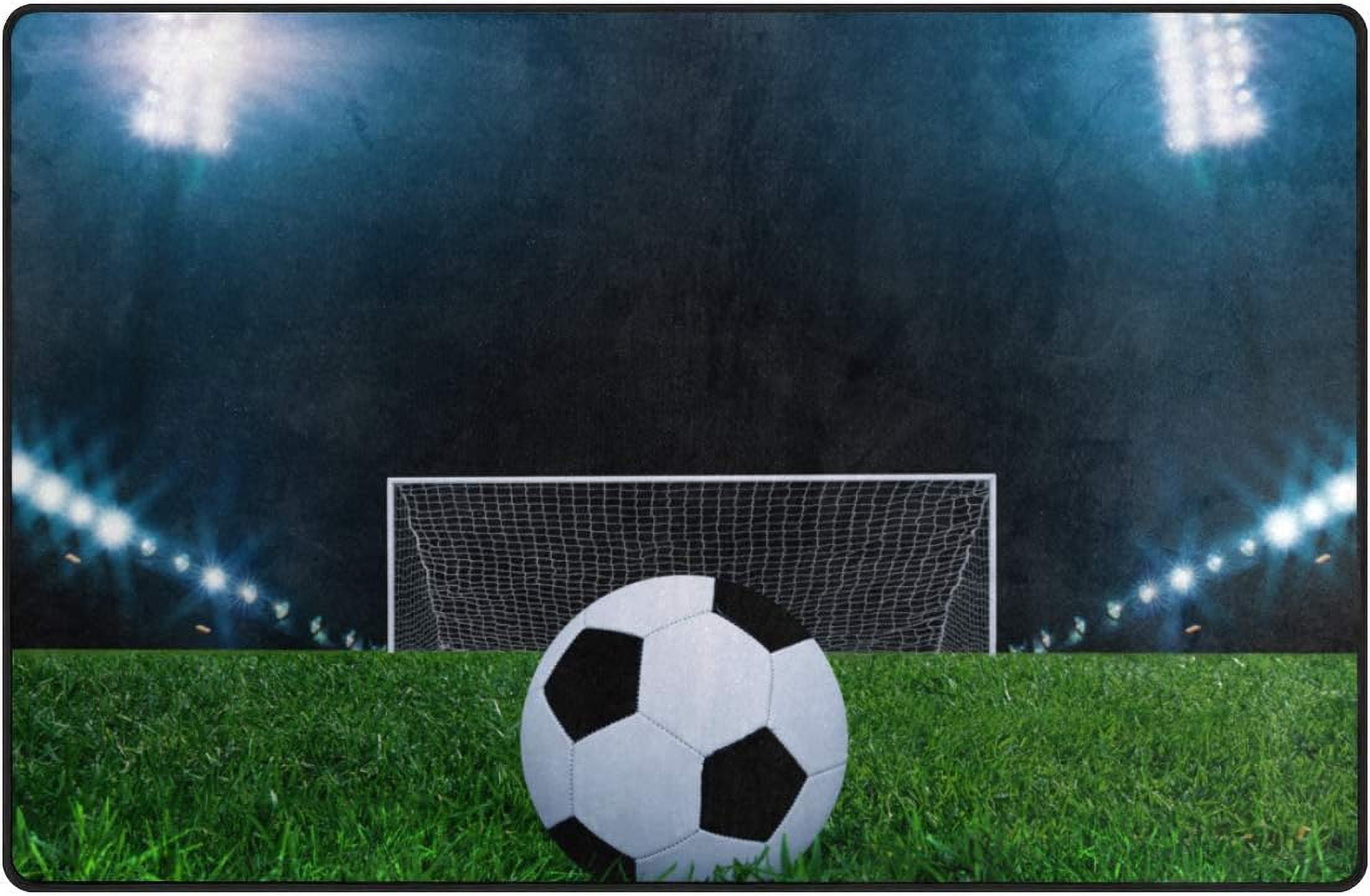 SKYSONIC Lightweight Soft Area Rugs Football On The Grass Floor Mat for ...