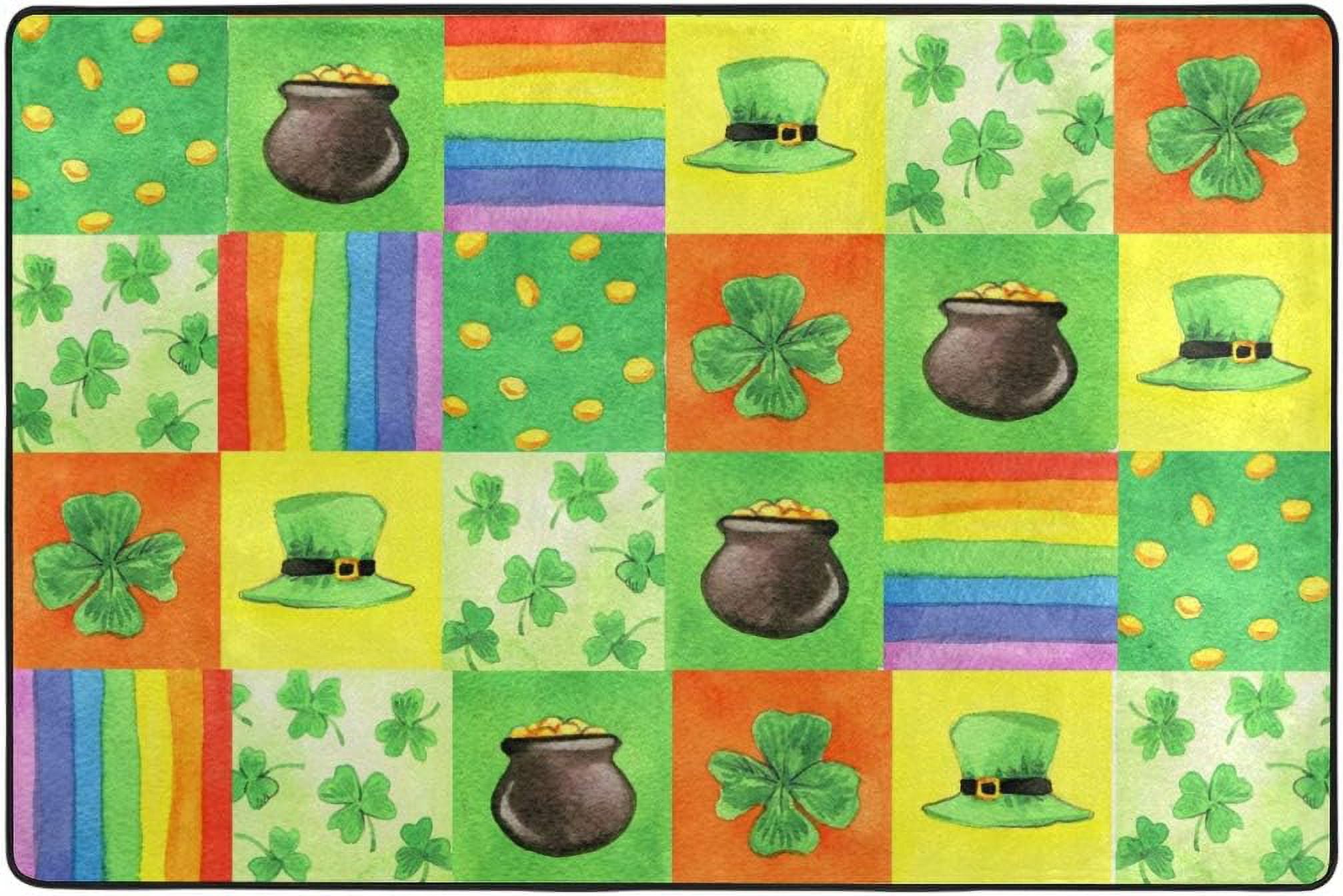 SKYSONIC Lightweight Soft Area Rugs Saint Patrick Symbols Floor Mat for ...