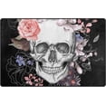 thumbnail image 1 of SKYSONIC Lightweight Soft Area Rugs Skull Surroundded by Flowers Floor Mat Doormat for for Rooms Entrance Hardwood Floor Living Room Nursery Rugs, 31x20 inch, 1 of 6