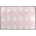 thumbnail image 1 of SKYSONIC Lightweight Soft Area Rugs White Bear On Pink Floor Mat for Kids Playing Room Hardwood Floor Living Room Nursery Rugs, 60x39 in, 1 of 6