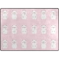 thumbnail image 1 of SKYSONIC Lightweight Soft Area Rugs White Bear On Pink Floor Mat for Kids Playing Room Hardwood Floor Living Room 63x48 inch Nursery Rugs, 1 of 6
