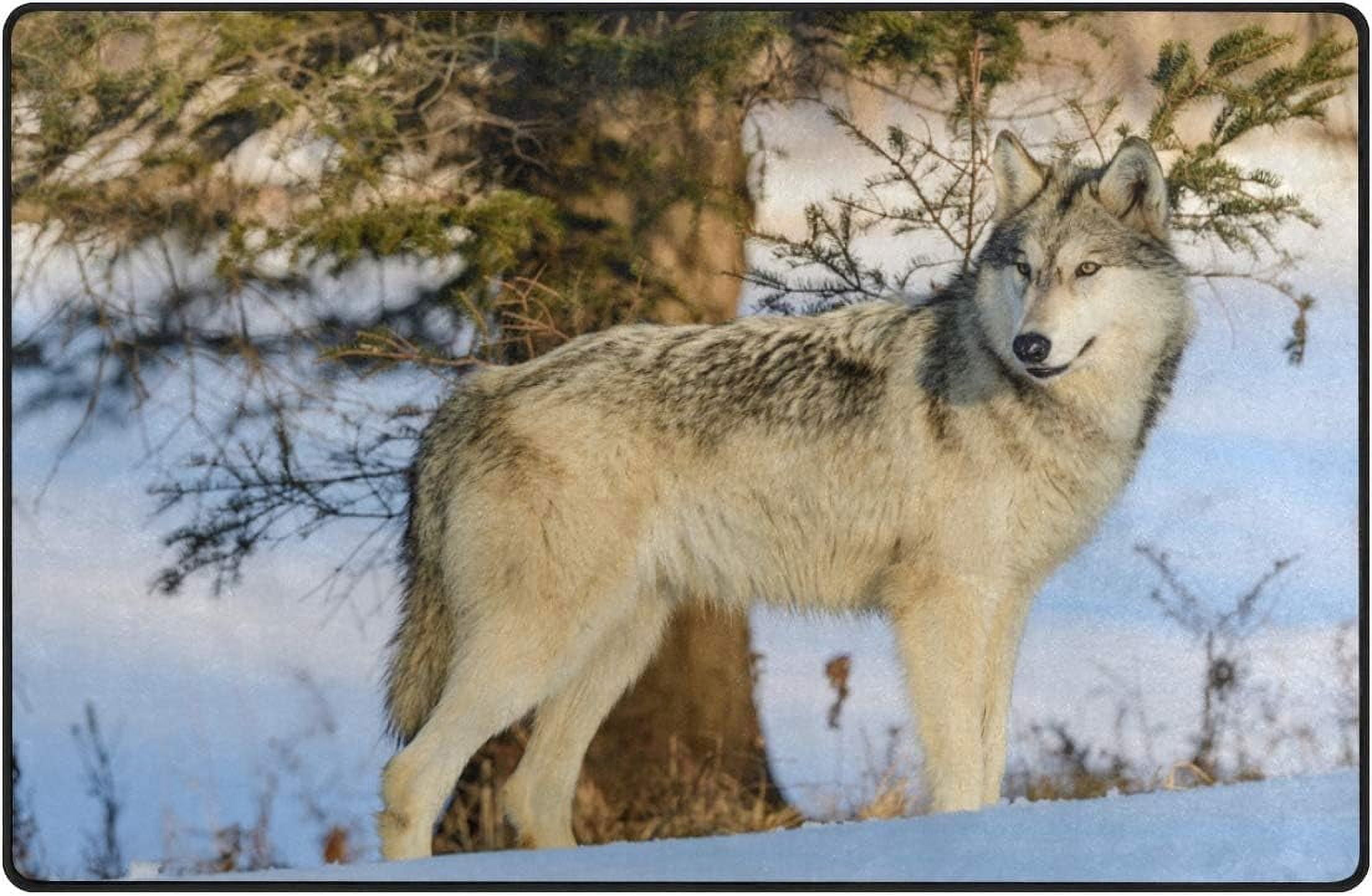 Wolf Print Pattern Floor Mat