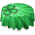 thumbnail image 1 of SKYSONIC Lucky Leaf Clover Round Tablecloth Patrick's Day Washable Polyester Table Cloth Home Restaurat Decorative Table Cover for Wedding Party Dining 60in, 1 of 7