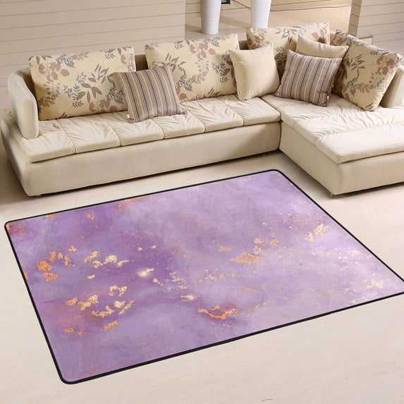 SKYSONIC Luxurious Glittering Purple Non-Slip Area Rug, Floor Carpet Comfort Floor Mats Decor for Indoor Front Porch Living Room Bedroom Kitchen, 36"x24"