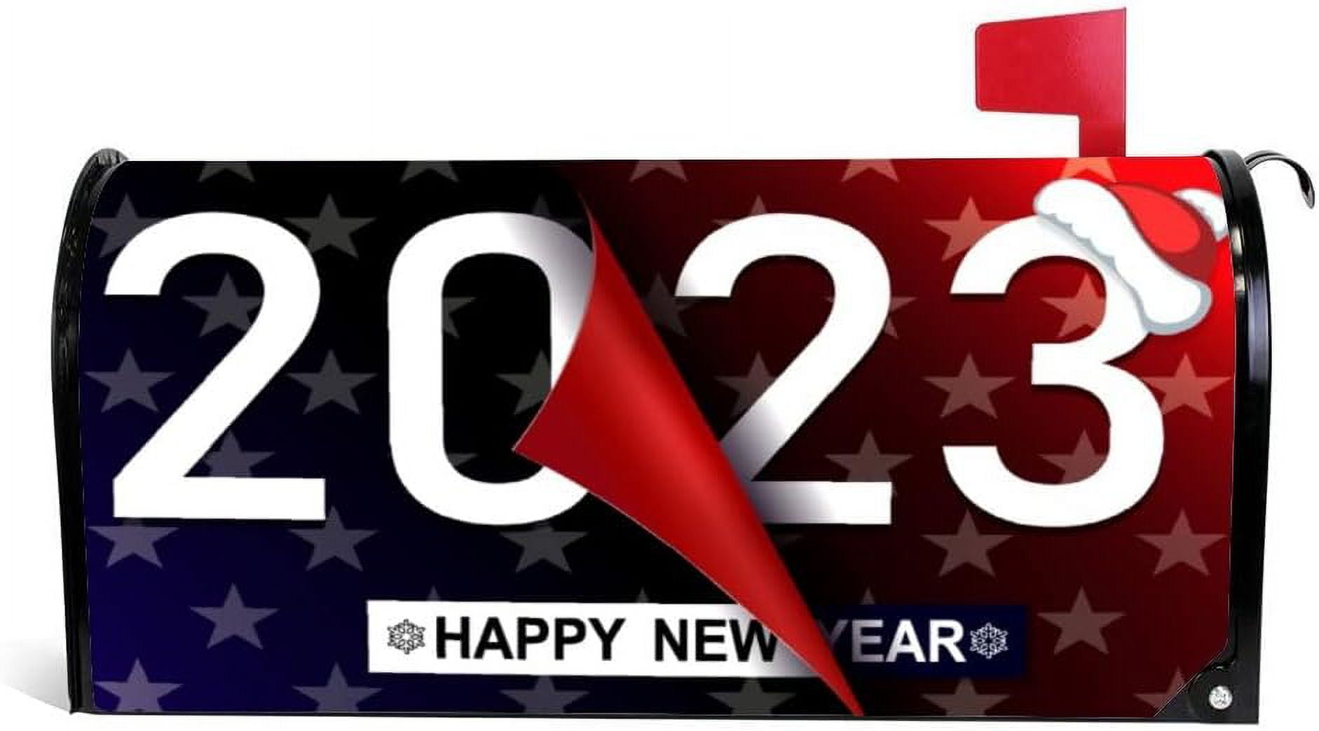 SKYSONIC Mailbox Covers Happy New Year 2023, Christmas Mailbox