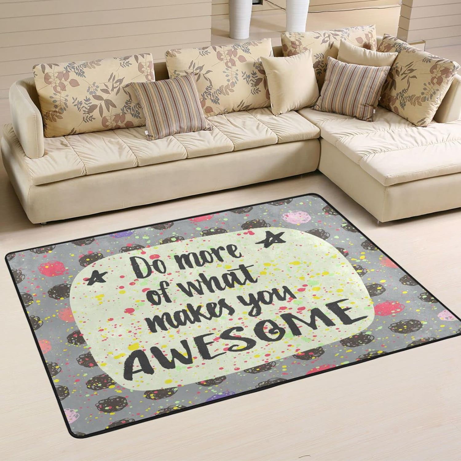 SKYSONIC Do More of What Makes You Awesome Area Rug 72x48in Positive ...