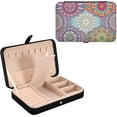thumbnail image 1 of SKYSONIC Mandala Travel Jewelry Box PU Leather Jewelry Organizer Ideal Gift for Women Girls, Portable Mini Jewelry Travel Case for Earrings Rings Necklaces Bracelets, 1 of 7