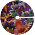 thumbnail image 1 of SKYSONIC Mardi Gras Christmas Tree Skirt Tree Skirt for Holiday Party Home Christmas Day Ornaments 48", 1 of 6