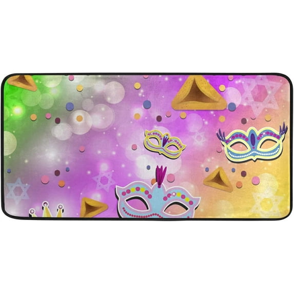 SKYSONIC Mardi Gras Kitchen Rug Anti Fatigue Non-Slip Bath Rug Entryway Doormats Runner Comfort Mat 39 x 20 Inch