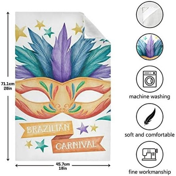 SKYSONIC Mardi Gras Kitchen Towel Set of 1,Super Soft Absorbent Hand Towel Tea Towel Tableware Cleaning Rag for Kitchen, Home, Hotel, Beach, Bathroom, Gym