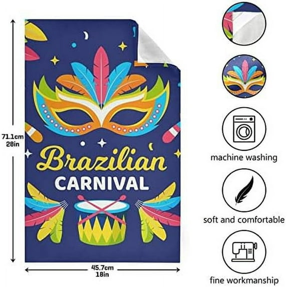 SKYSONIC Mardi Gras Kitchen Towel Set of 4, Super Soft Absorbent Hand Towel Tea Towel Tableware Cleaning Rag for Kitchen, Home, Hotel, Beach, Bathroom, Gym
