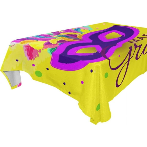 SKYSONIC Mardi Gras Rectangle Tablecloth Spill-Proof Polyester Table Cloth Table Cover for Kitchen Dining Picnic Holiday Party Decoration,60x120 Inch