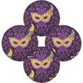 thumbnail image 1 of SKYSONIC Mardi Gras Round Placemats for Dining Table Non-Slip Heat-Resistant Polyester Table Mats 4 pack Washable Table Mats for Kitchen Dining Table Decoration, 1 of 5