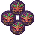 thumbnail image 1 of SKYSONIC Mardi Gras Round Placemats for Dining Table Non-Slip Heat-Resistant Polyester Table Mats 4 pack Washable Table Mats for Kitchen Dining Table Decoration, 1 of 5