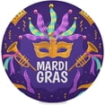 thumbnail image 1 of SKYSONIC Mardi Gras Round Placemats for Dining Table Non-Slip Heat-Resistant Polyester Table Mats Set of 1 Washable Table Mats for Kitchen Dining Table Decoration, 1 of 7