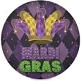 thumbnail image 1 of SKYSONIC Mardi Gras Round Placemats for Dining Table Non-Slip Heat-Resistant Polyester Table Mats Set of 1 Washable Table Mats for Kitchen Dining Table Decoration, 1 of 7