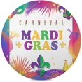 thumbnail image 1 of SKYSONIC Mardi Gras Round Placemats for Dining Table Non-Slip Heat-Resistant Polyester Table Mats Set of 1 Washable Table Mats for Kitchen Dining Table Decoration, 1 of 7