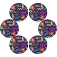 thumbnail image 1 of SKYSONIC Mardi Gras Round Placemats for Dining Table Non-Slip Heat-Resistant Polyester Table Mats Set of 6 Washable Table Mats for Kitchen Dining Table Decoration, 1 of 5