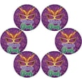 thumbnail image 1 of SKYSONIC Mardi Gras Round Placemats for Dining Table Non-Slip Heat-Resistant Polyester Table Mats Set of 6 Washable Table Mats for Kitchen Dining Table Decoration, 1 of 5